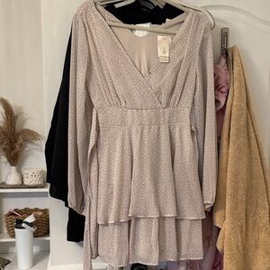 Japna Long Sleeve Dress in Cream